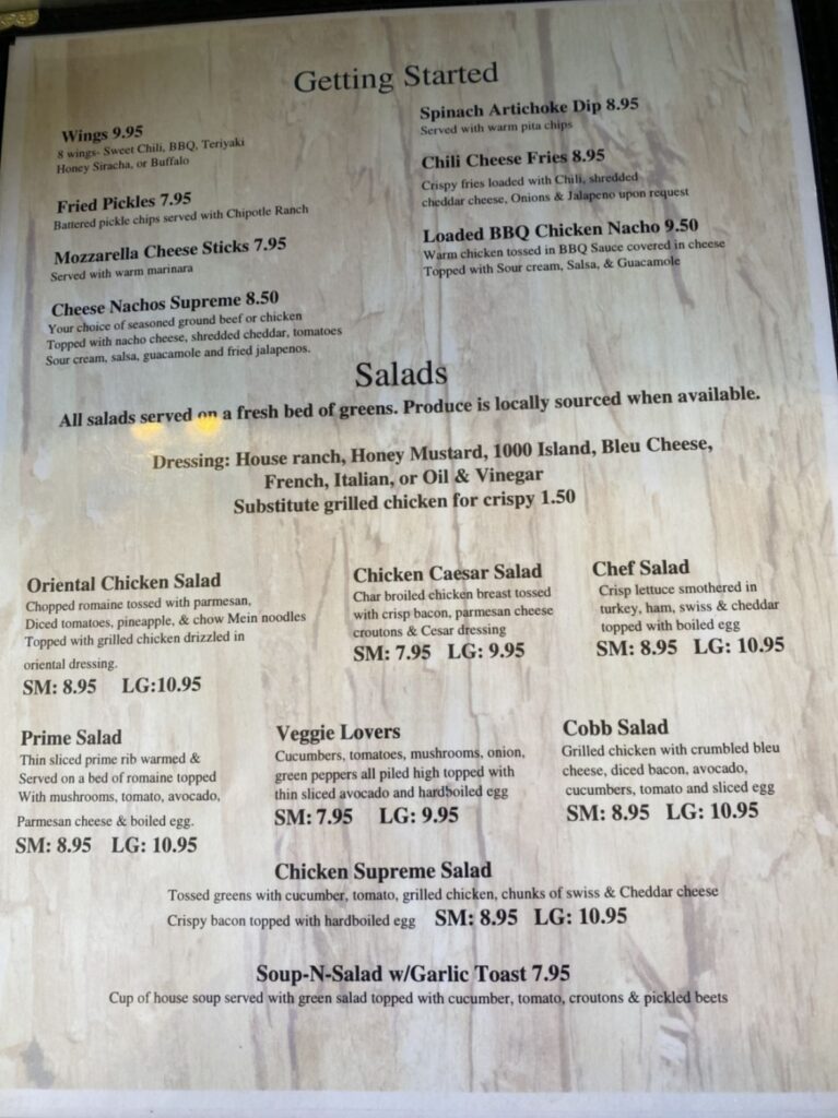 Coquille Broiler Menu 1