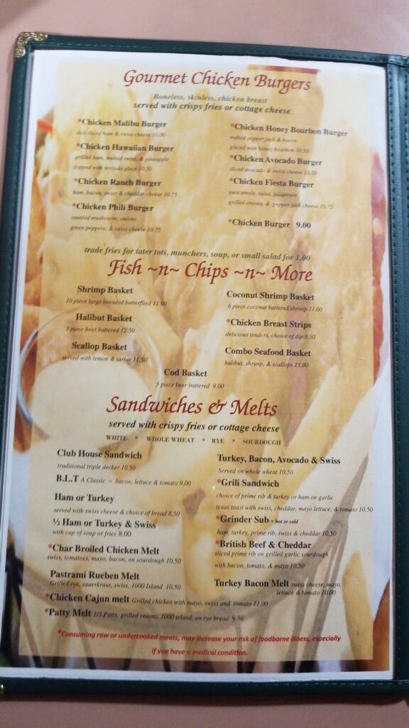 Coquille Broiler Menu 4