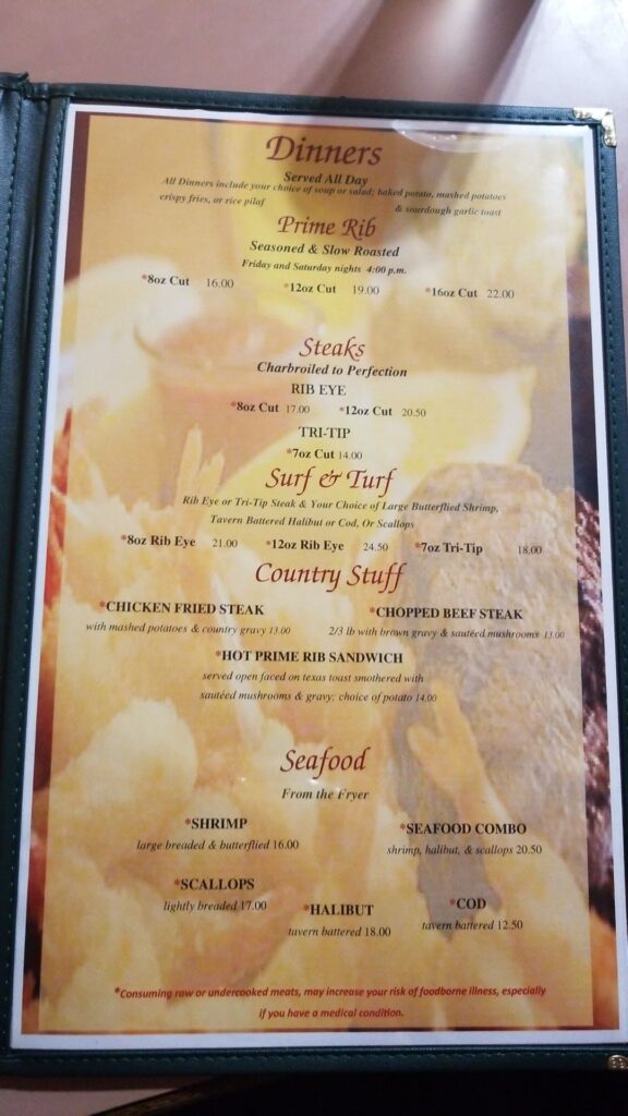 Coquille Broiler Menu 5